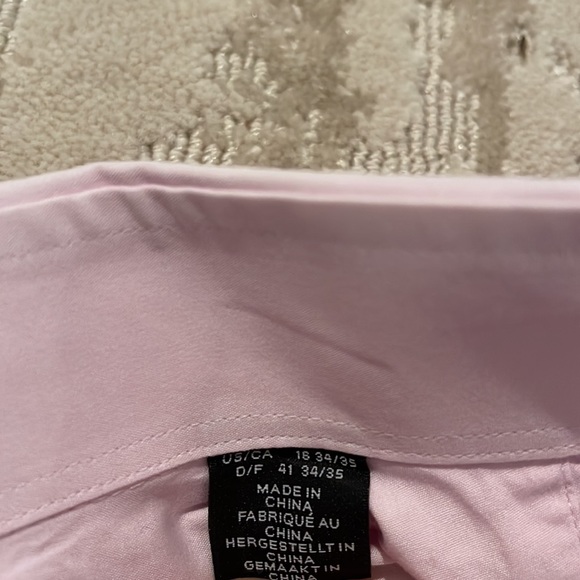 SAKS FIFTH AVENUE pink slim fit dress shirt 16-34/35 - Picture 4 of 5